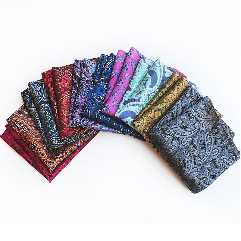 EFAN Novo Design Lenço De Poliéster Dourado E Preto Paisley Masculino Moda Xadrez Bolso Lenços Quadrados Para Homens Ter