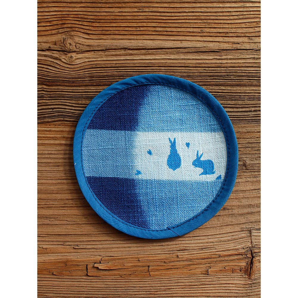 Lanyan Popular Coaster Cerimônia de Chá Tie-Dye Pintado à Mão Tapete de Chá Redondo Tapete de Isolamento de Cânhamo de B