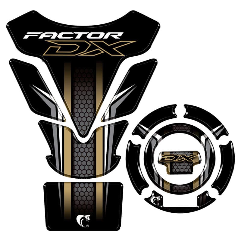 Kit Protetor de Tanque + Bocal Resinado Yamaha Factor DX 2025/2026 Dourado