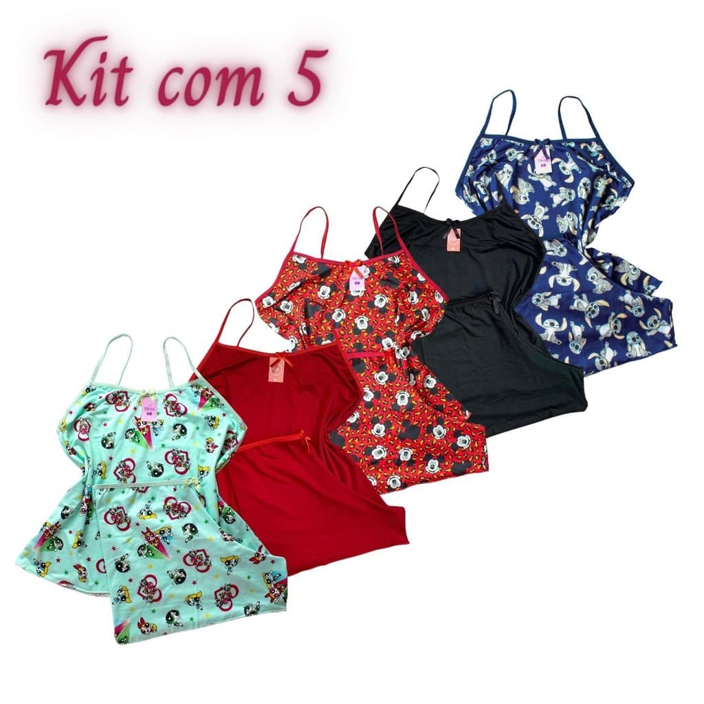 Kit 4 Short Doll Feminino Microfibra Adulto Sortidos Conforto