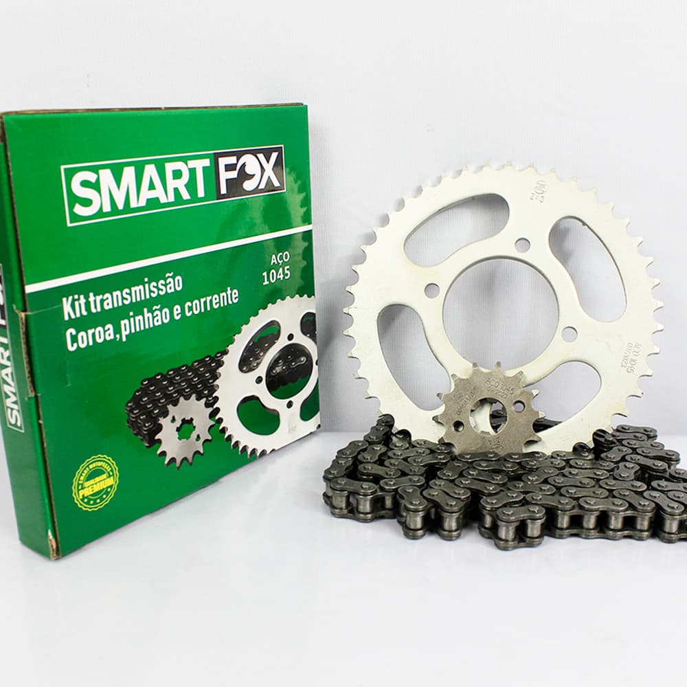 Kit Relação Transmissão Moto YBR 125 Anos 2000 a 2002 Smart Fox Original