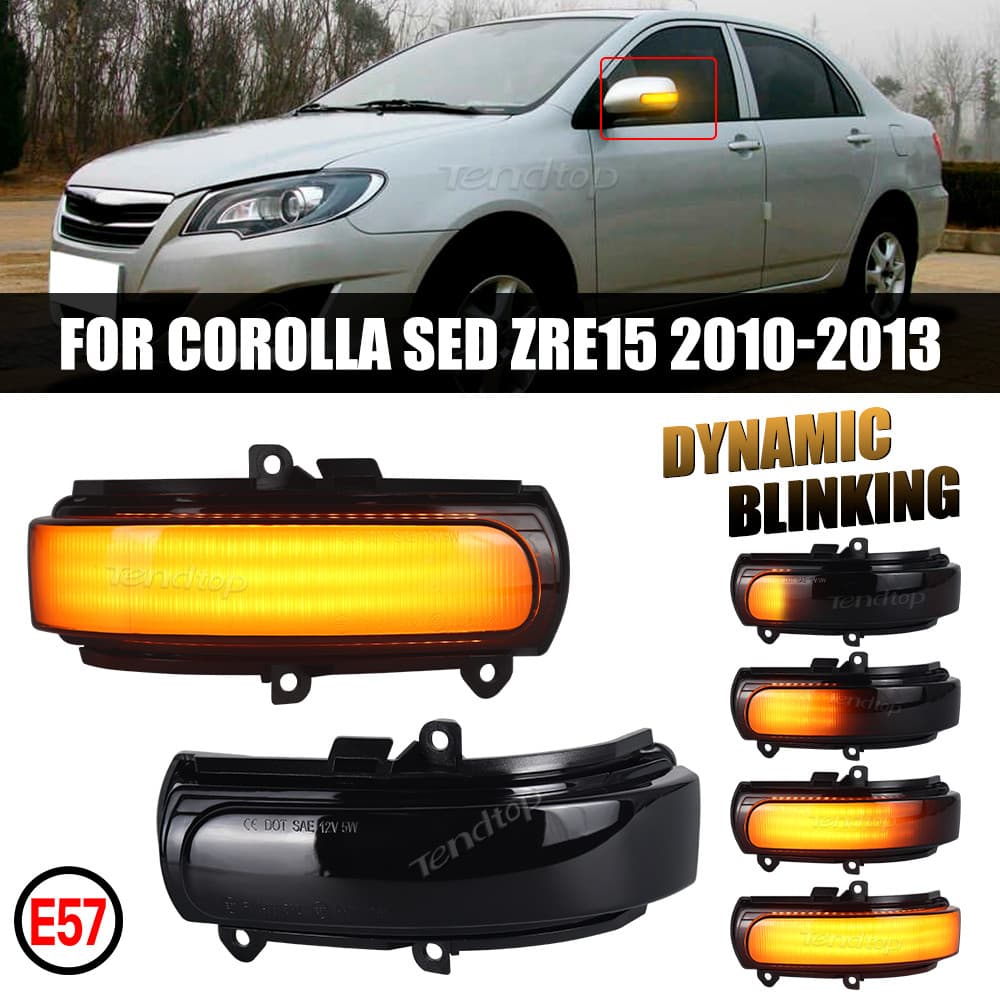 2 Pçs Luz De Sinal Volta LED Dinâmico Espelho Retrovisor Indicadora Para Toyota COROLLA ZELAS REIZ AURIS Scion