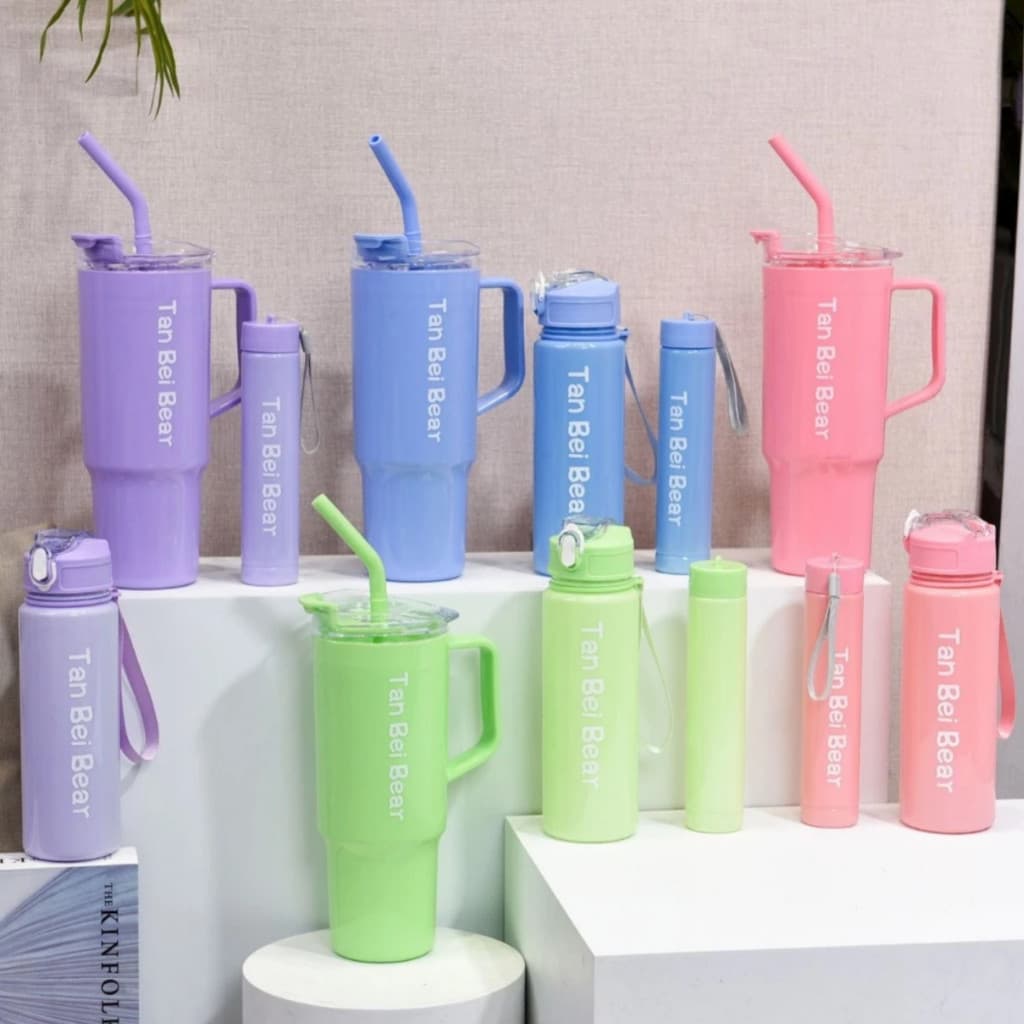 Kit 3 Garrafas Squeeze Motivacionais Garrafa Água Academia Com 1.2L e 800ml e 300ml