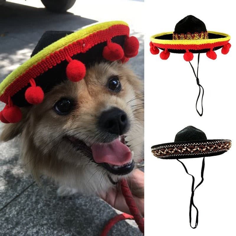 Chapéu De Cachorro Estilo Mexicano Para Animais De Estimação Boné Decorativo Universal Elegante Acessórios Especiais Fof