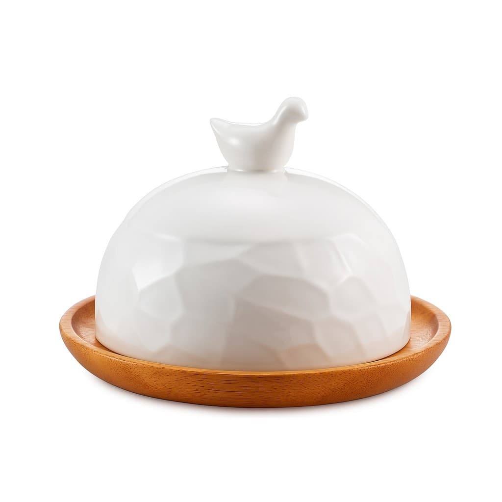 Mini Queijeira Oásis de Cerâmica e Bambu 10cm Hauskraft