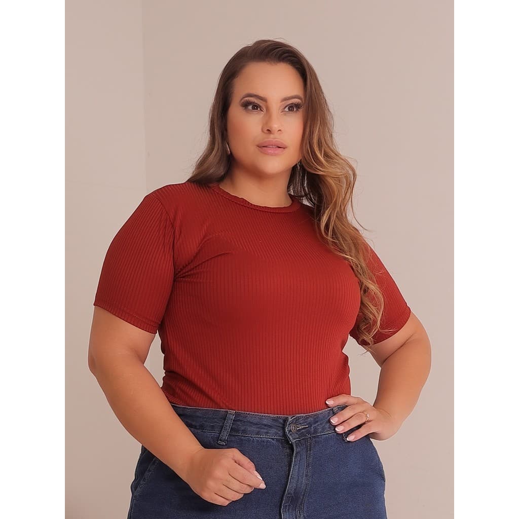 Blusa Feminina Canelada Plus Size Chique e Confortável