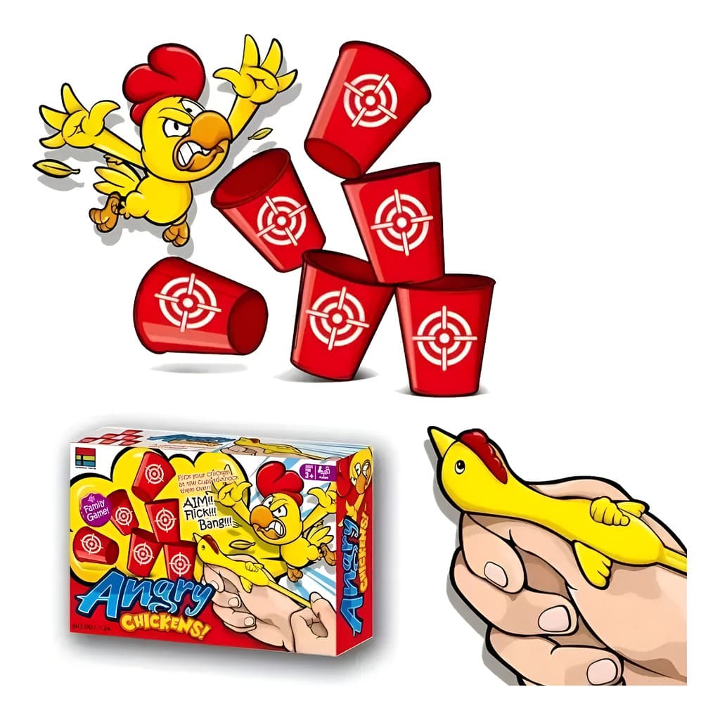 Jogo Atire Frango No Alvo Angry Chicken Brinquedo Jogo Lance Frango No Alvo De Copos Angry Chicken
