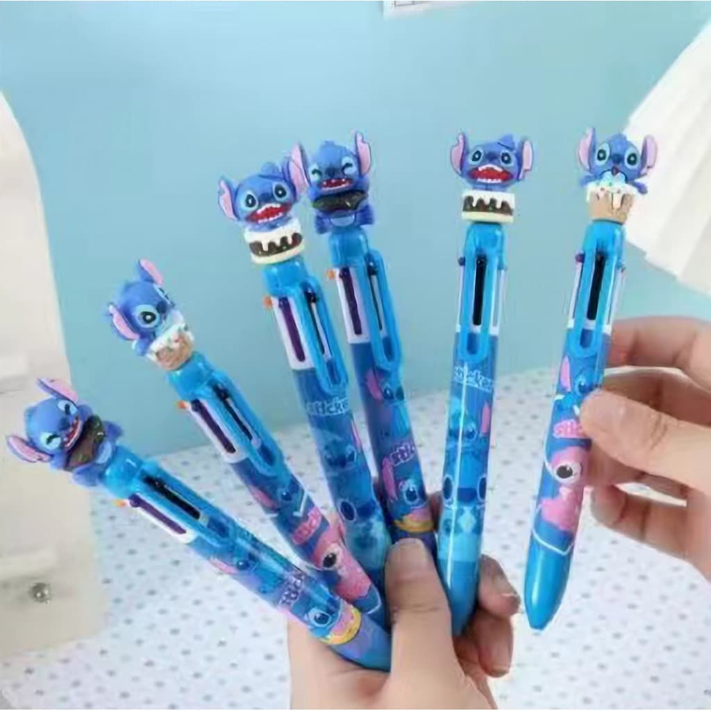 Kit3/Kit6/Kit9/Kit12 peças/Caneta Esferografica Stitch Em 6 Cores  Multineos 1001-14