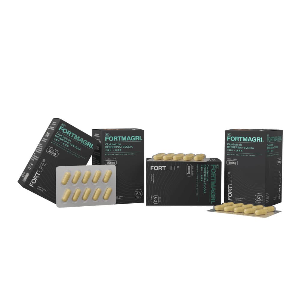 Kit 4 FortMagri Black Berberina + Evodia 1800mg 60 Cápsulas