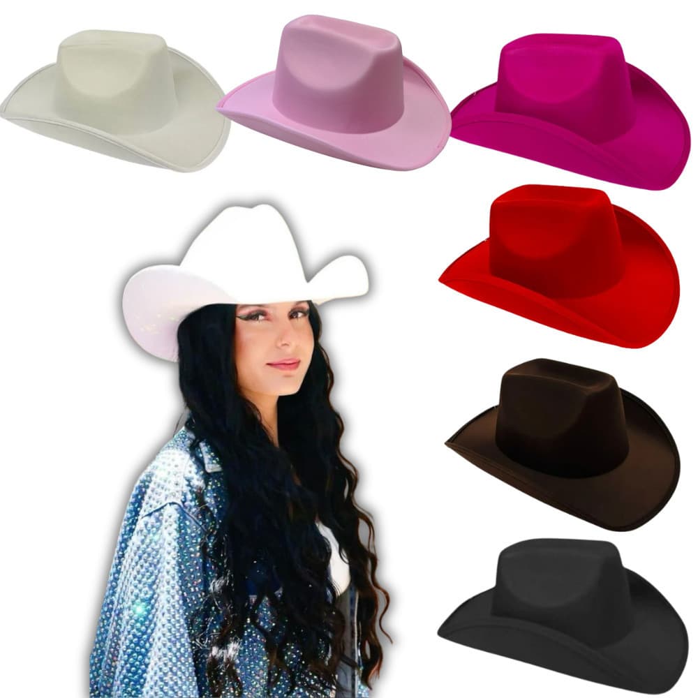 Chapéu de Cowboy Country Masculino e Feminino Adulto Boiadeira Fantasia Festa Cosplay Ana Castela | Luxo| Estilo