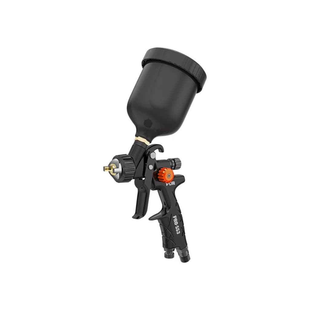 PISTOLA DE PINTURA PNEUMÁTICA COMPACTA GRAVIDADE PDR H.V.L.P PRO-553 1.2MM 250ML PRETO
