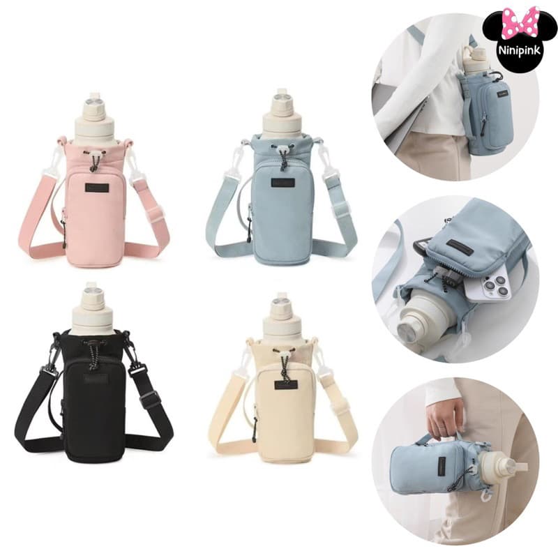 Bolsa Transversal Porta-Garrafa com Bolso – Ideal para Caminhadas e Aventuras