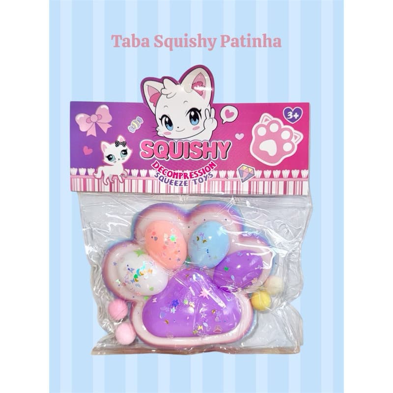 Taba Squishy Big e pequena  Patinha Fofa – Brinquedo Sensorial Antiestresse Grande | Super Macio e Colorido
