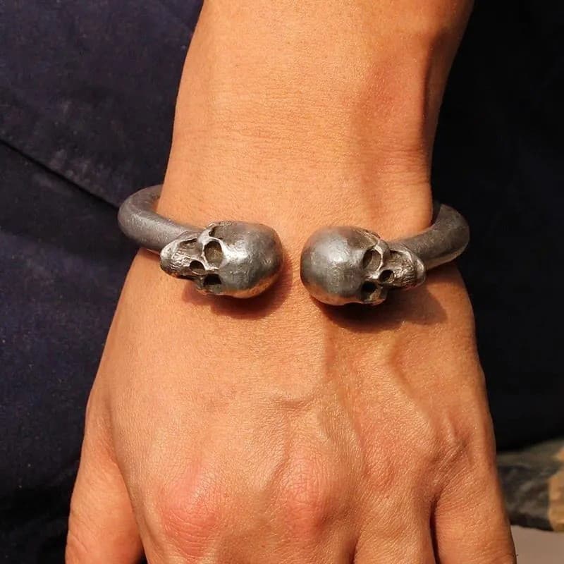 Pulseira de Osso de Esqueleto Preto Personalidade Bonita Alto Sentido Masculino Dominador