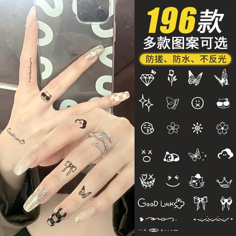 Dedo tatuagem adesivos de ervas meia clavícula ins High-End feminino pequeno padrão capa de longa duração cor suco adesi