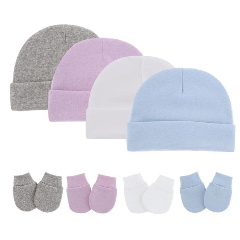 Conjunto De Luvas De Chapéu De Bebê Menino Menina Algodão Quente Crianças Gorros Recém-Nascidos Gorro Bebês