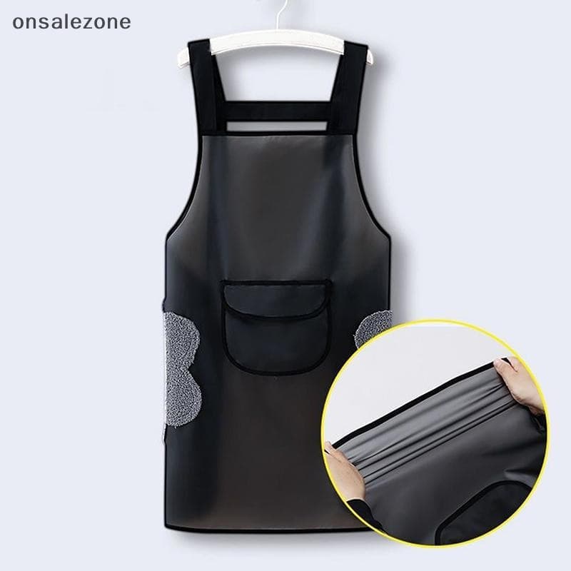 OZTH Avental De Cozinha À Prova D'água Doméstico PVC Resistente A Óleo Trabalho Transparente Preto De Sujeira Aventais D