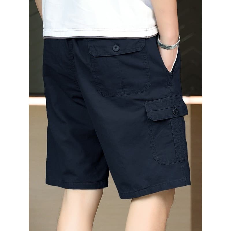 2026 novo estilo moda simples tamanho grande macacão Shorts masculino verão novo estilo solto Multi-bolso All-match calç