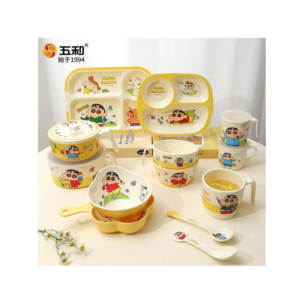 Crayon Shin-Chan Talheres infantis com alça de desenho animado Tigela de alimentação para bebês Tigela de suplemento ali