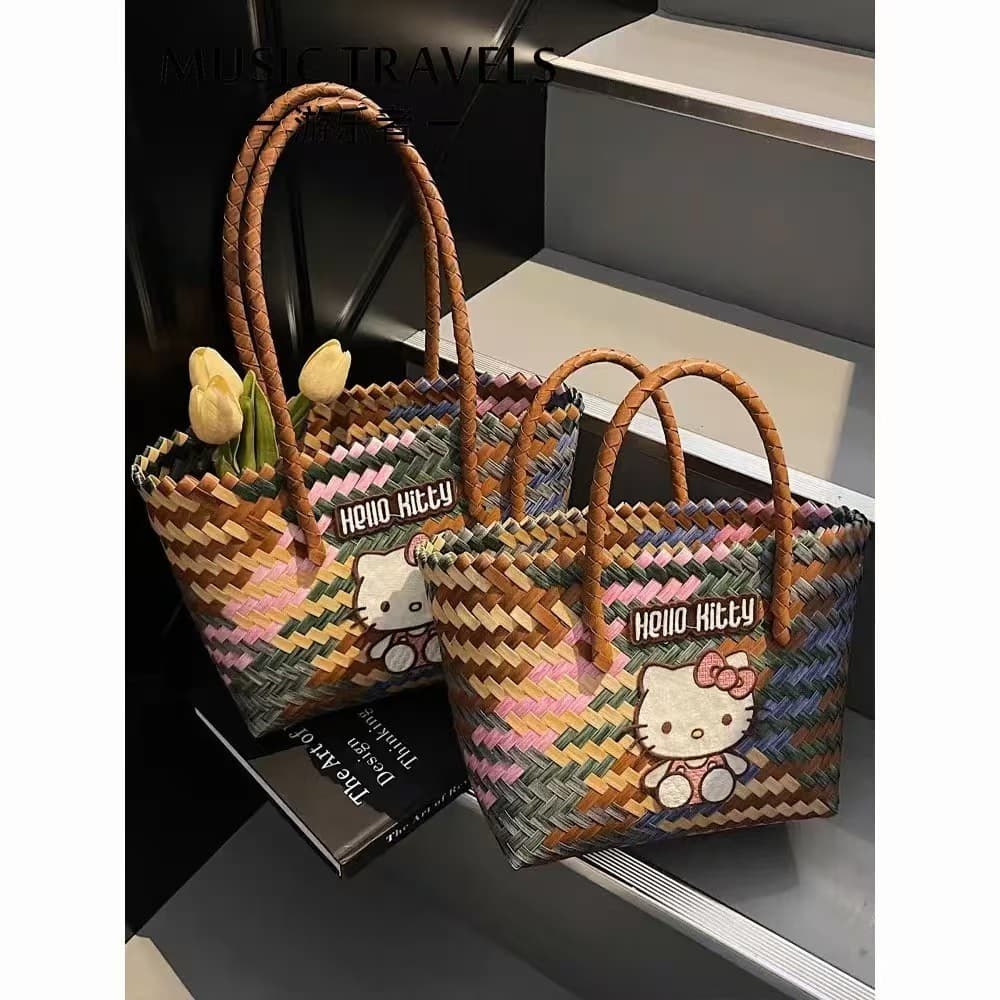 Dachshund filhote de cachorro cesta vegetal trabalho Commuter saco portátil Retro saco de bambu à prova dwaterproof água