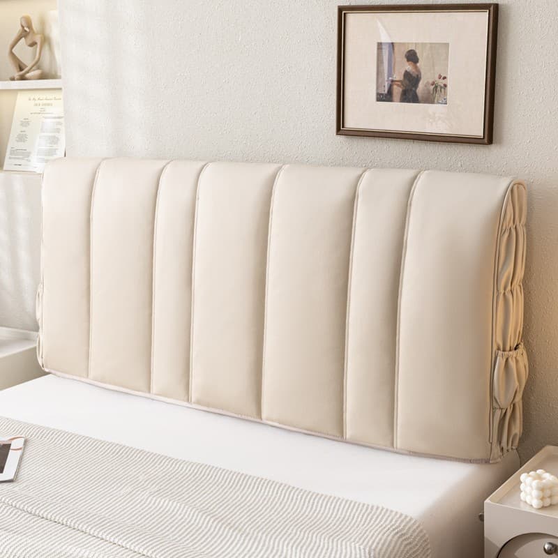 2026 novo estilo tecnologia pano capa de cabeceira tudo incluído engrossado high-End couro cama de madeira encosto saco