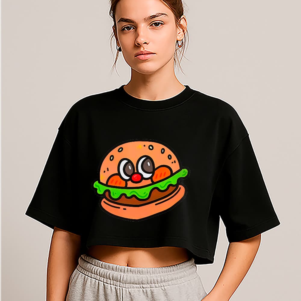 Cropped Oversized Burger Aesthetic Moda Casual Trend