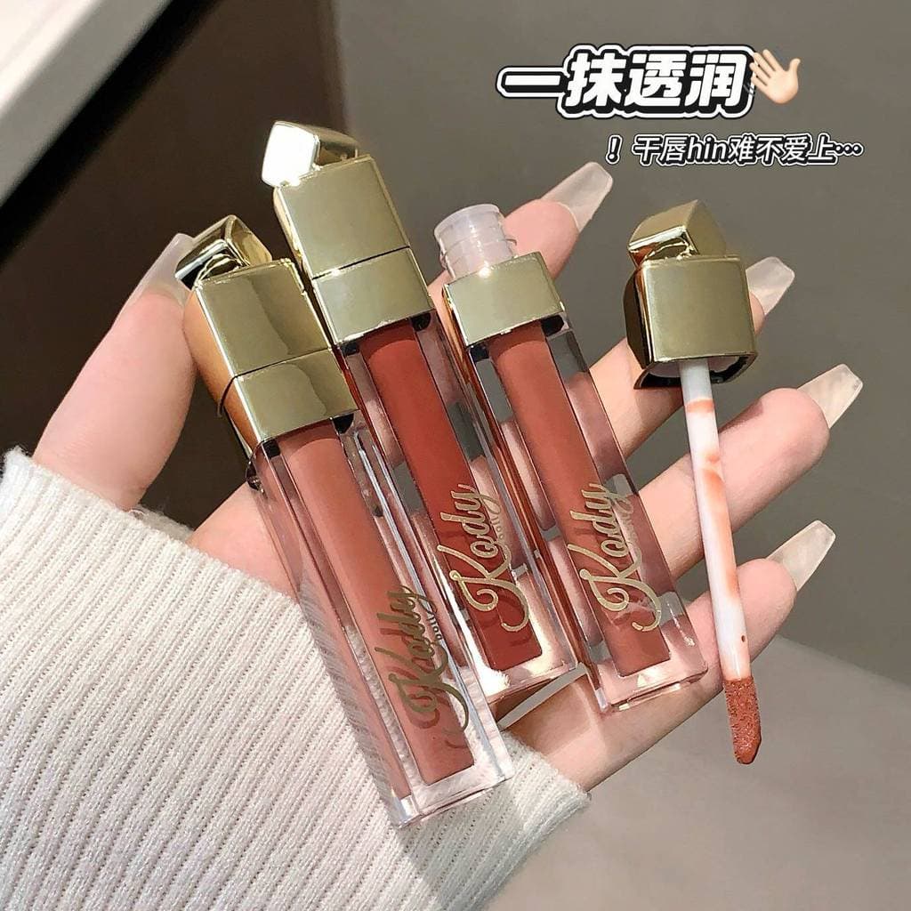 Brilho labial brilho labial espelho superfície brilho de água brilho labial essência batom cor Nude de longa duração cri