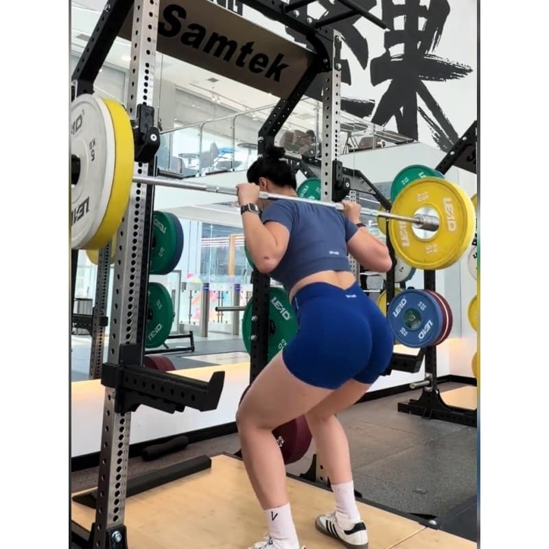 Cintura alta mais magro olhar azul magro calças de Yoga feminino esportes Shorts de Fitness mostrar vitalidade ajuste co