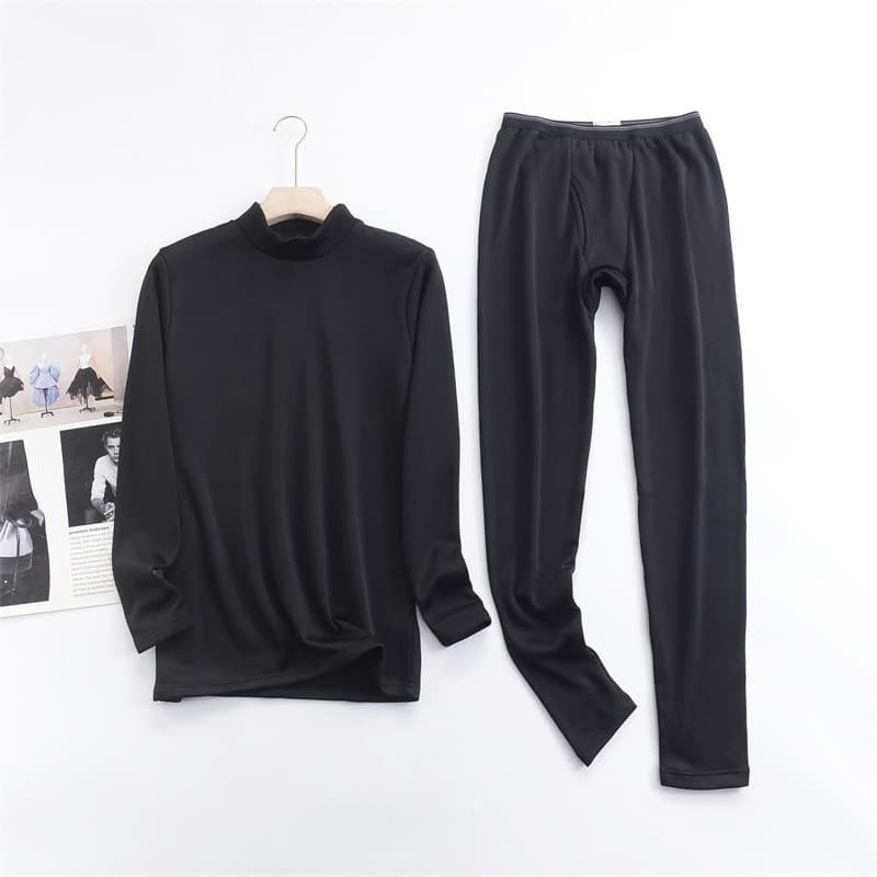 180 e 185 exportados para o Japão Forro de lã de poliéster masculino Conjunto de roupa íntima térmica espessada com gola