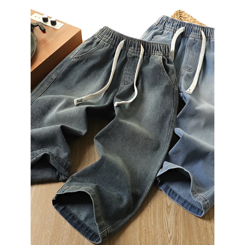 Meninos Jeans retos 2025 novo estilo primavera outono crianças médio grande crianças meninos solto Casual legal bonito c