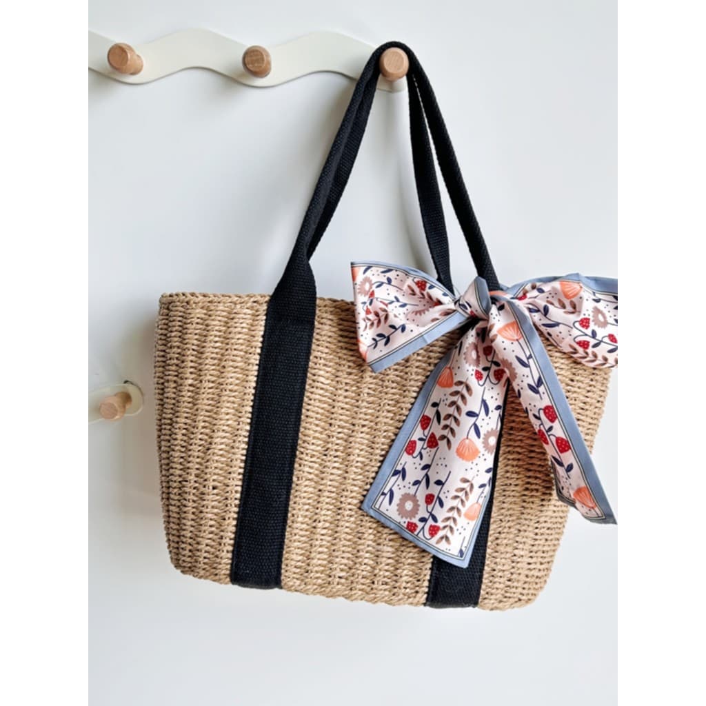 Saco de tecido verão novo estilo ins viagem férias estilo beira-mar praia palha saco Casual bolsa ombro feminina