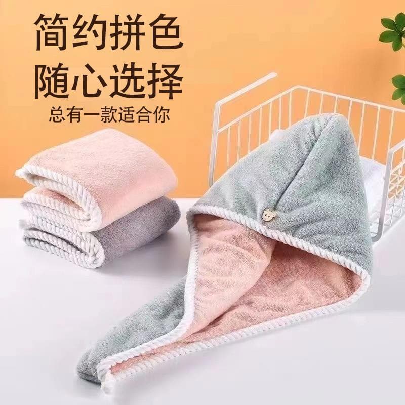 Touca de cabelo seco absorvente espessada, influenciador feminino, toalha de cabelo de secagem rápida, toalha de banho p