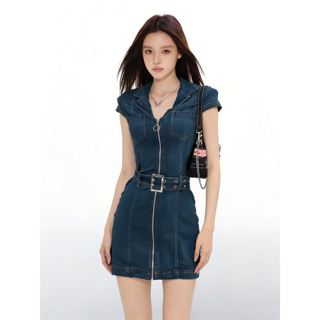 Francês Retro lapela vestido de cintura estreita feminino 2026 novo estilo verão Design sentir especial bonito crochê-ci