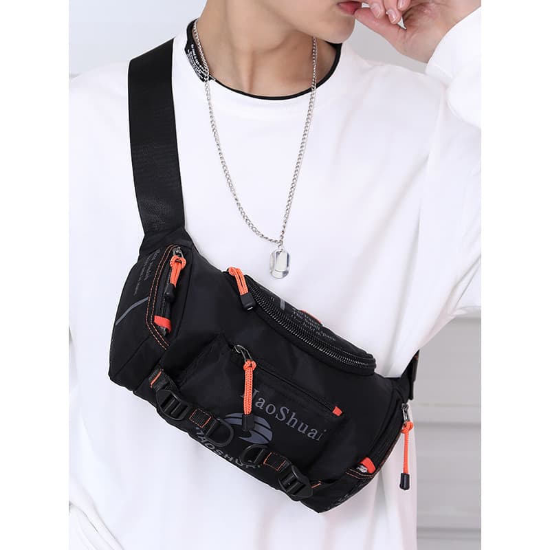 Bolsa de peito masculina de grande capacidade Multi-bolso moda Casual saco do mensageiro masculino viagem diária ciclism