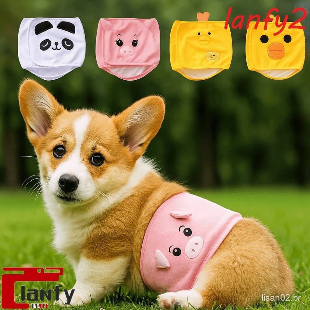 Cinto Fisiológico Para Cães LANFY , Shorts Macios E Ajustáveis , De Cortesia Lavável Reutilizável Animais De Estimação