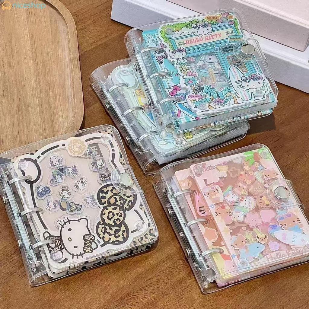 Rocker De Armazenamento De Livro De Cartão Acrílico-Caderno De Folhas Soltas De 3 Polegadas De Gato Fofo DIY