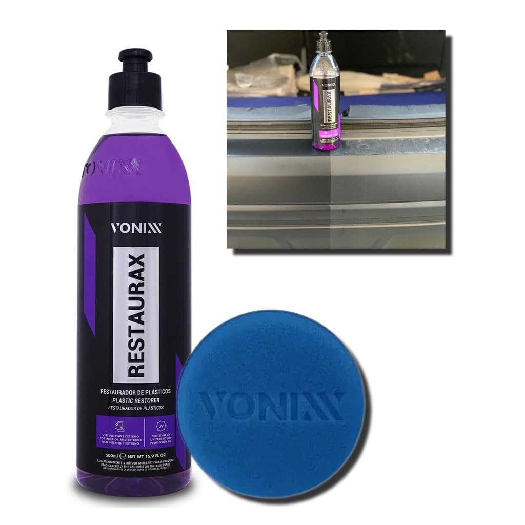 Kit Restaurax 500ml+ Aplicador Vonixx Revitalizador de Plástico Vonixx