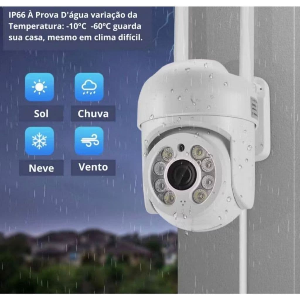 Kit 2/3/4/5 Câmeras De Segurança wi-fi externa À Prova D'água full hd IC IP 360 - Bivolt
