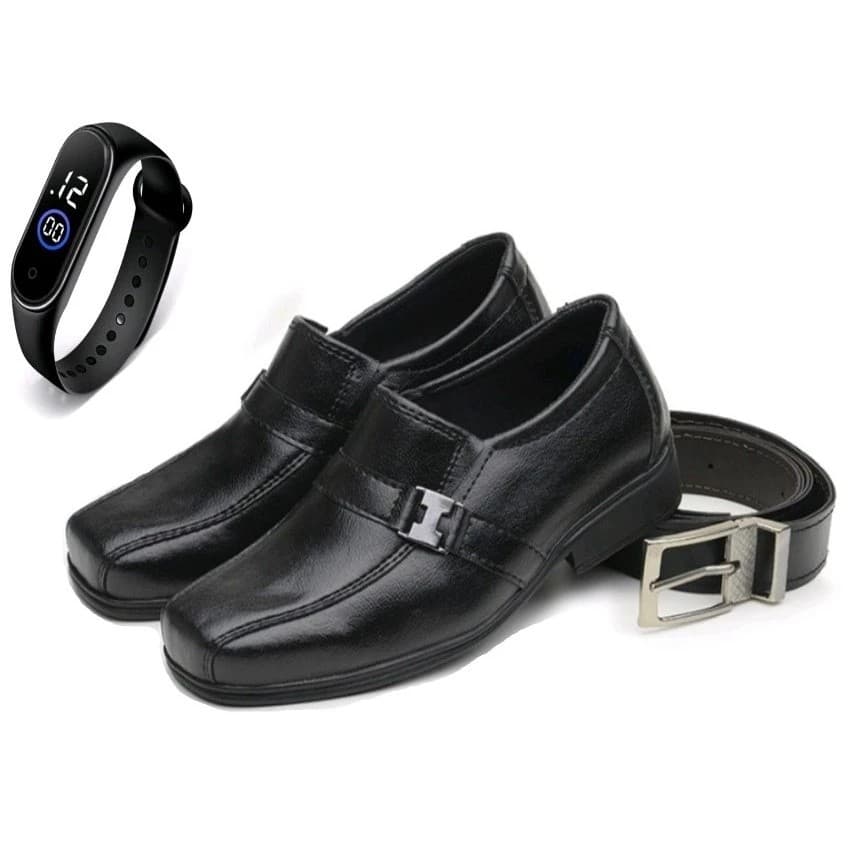 Sapato Social Infantil Masculino Elegante Kit Cinto e relógio Envio Imediato
