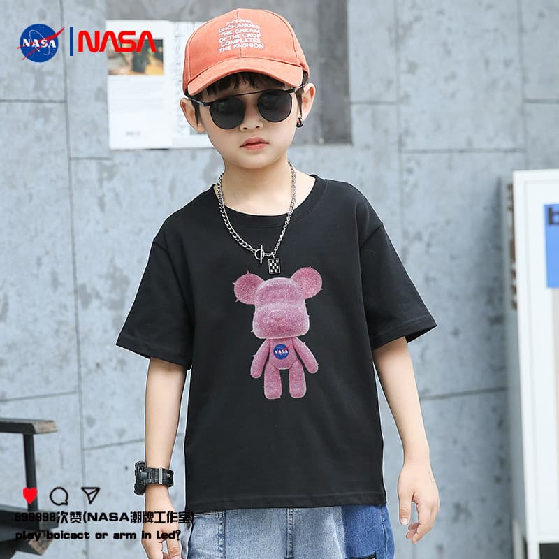GILENASA Co-Branded Boys Camiseta de manga curta Camiseta infantil meia manga verão novo estilo médio