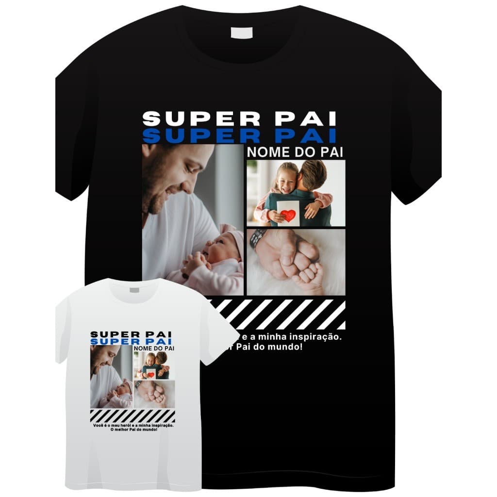 Camiseta Dia dos Pais Fotos e Nome