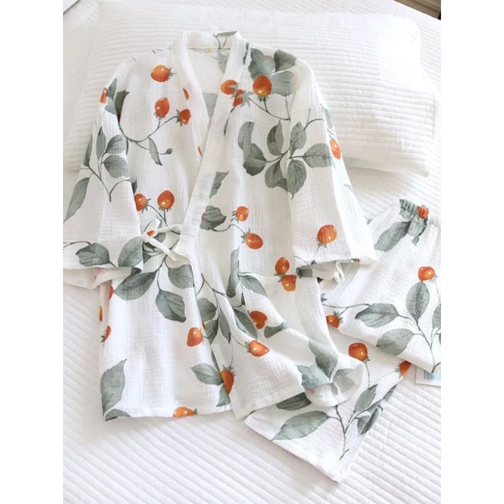 Conjunto Feminino De Calças Quimono Estampadas Para Casa