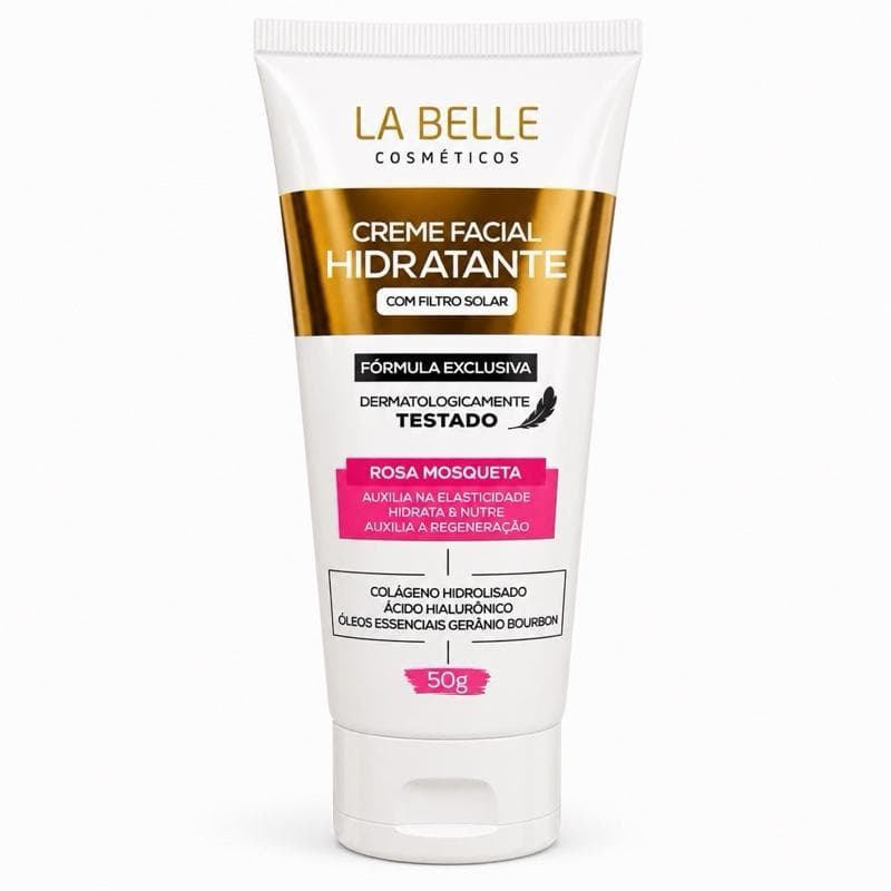 Creme Facial Hidratante La Belle com Filtro Solar – Rosa Mosqueta 50g