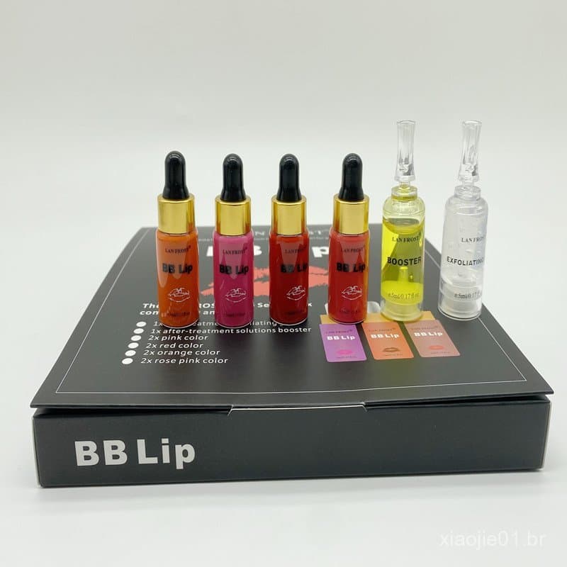 Gloss labial líquido em caixa, batom, batom BB, mini conjunto de gloss labial, kit labial refrescante TLGX