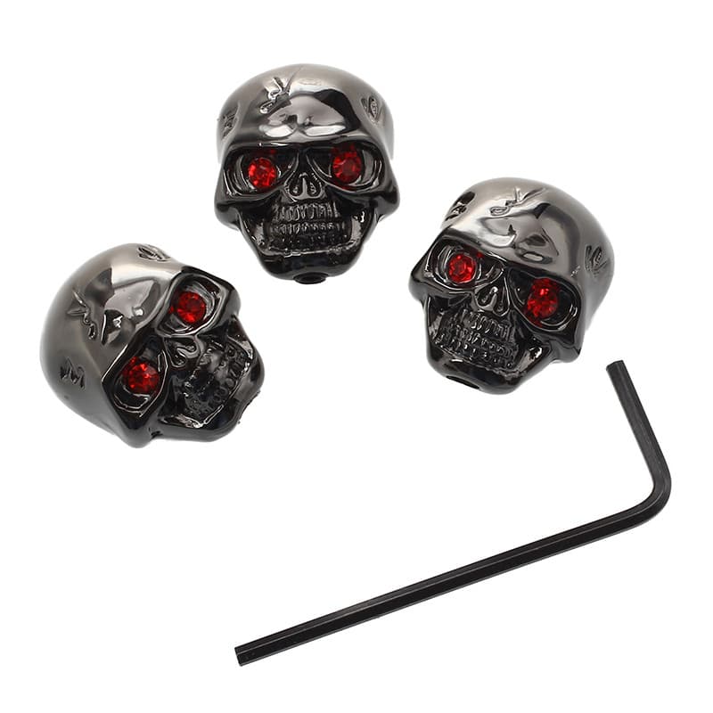3pcs Botões De Controle De Volume Da Cabeça Do Crânio Guitarra Elétrica-- Preto