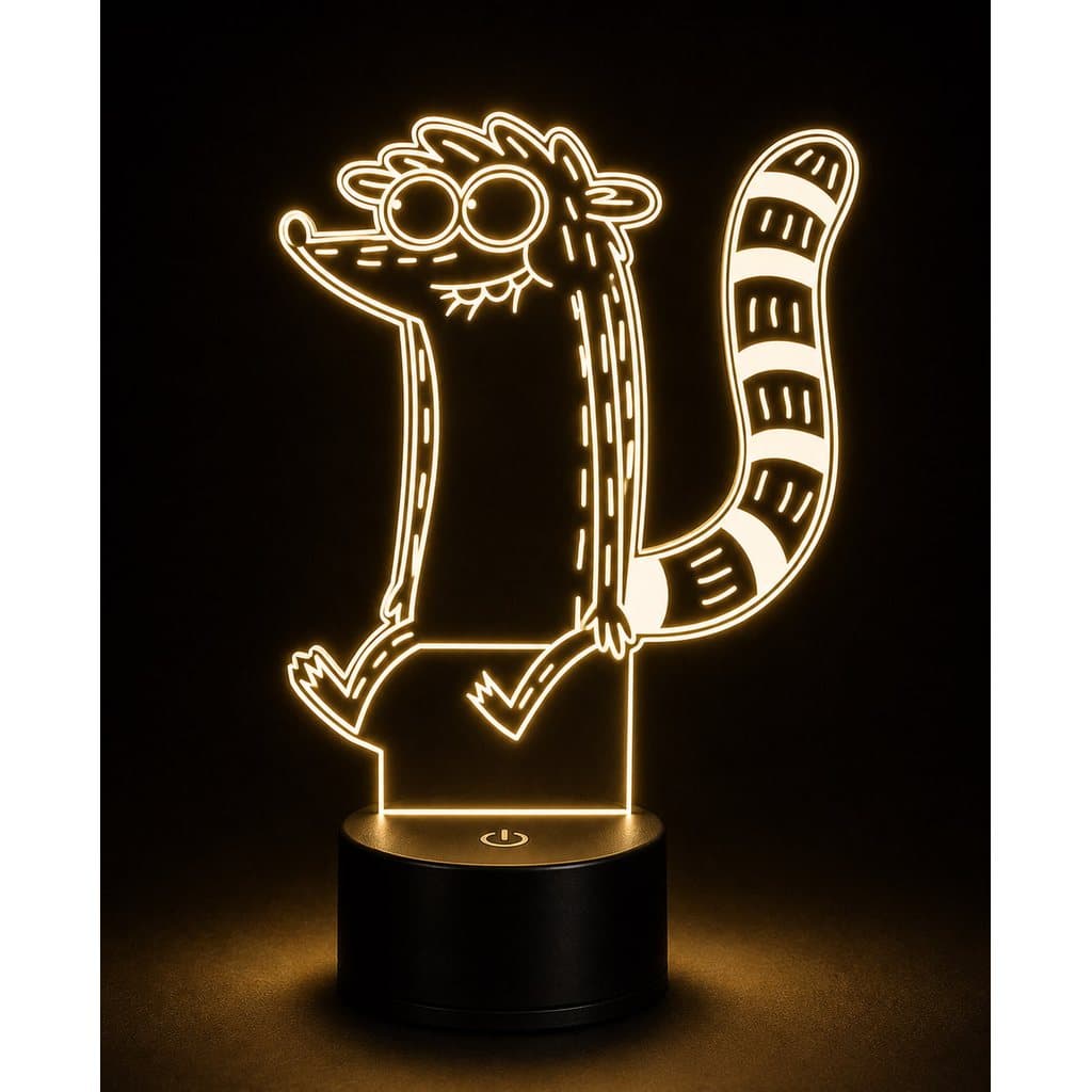 Luminária 3d Rigby Apenas um Show Abajur Para Criança Nerd