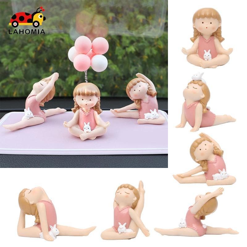 [LAHOMIA] Estátua De Pose De Ioga Estatueta De Coelhinha Ornamento De Meditação Em Resina Escultura De Mesa Criativa Dec