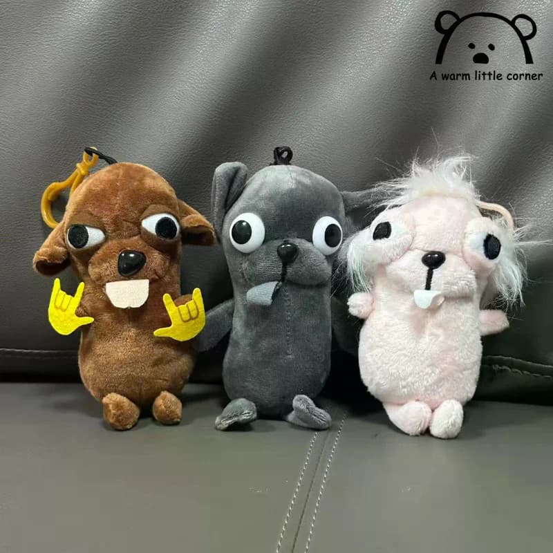 Pingente de pelúcia de filhote de Chihuahua fofo e charmoso, brinquedo criativo de cachorro feio e fofo, chaveiro MOC GL