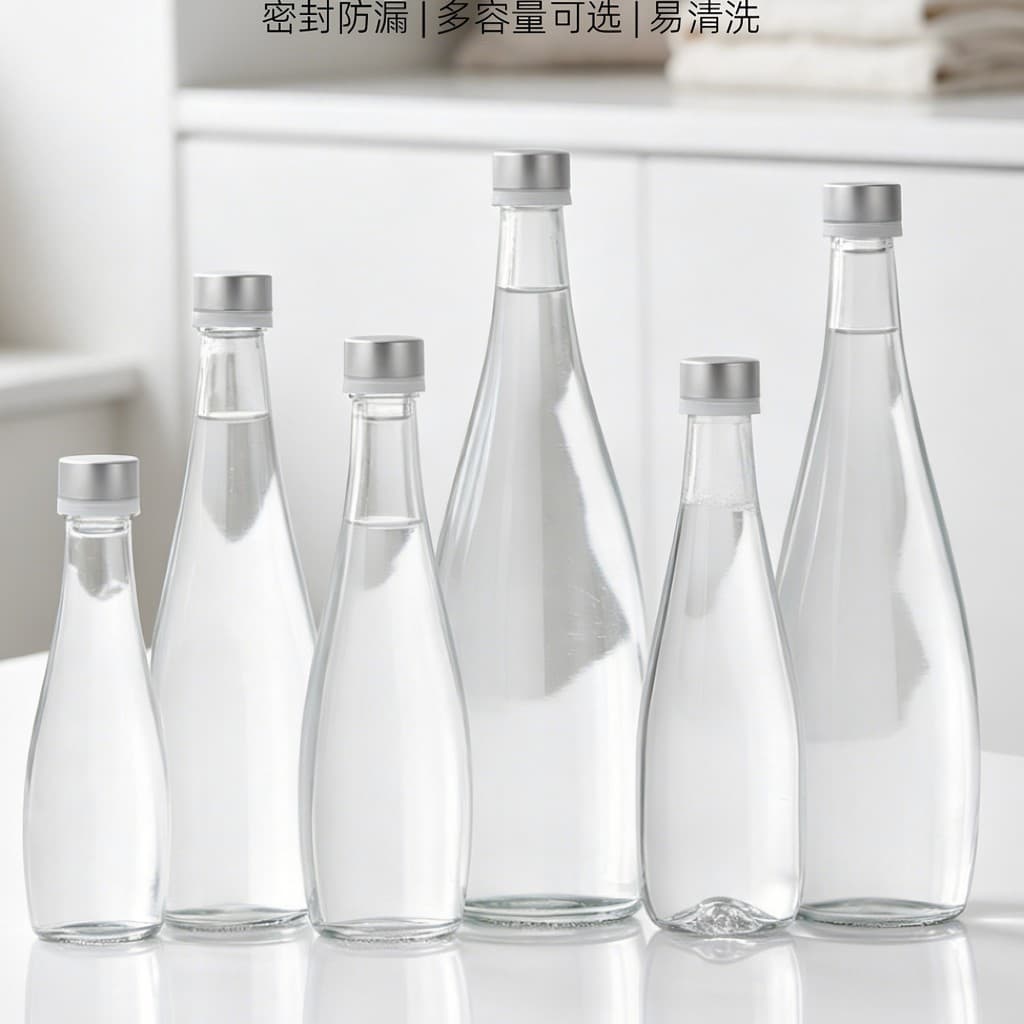 Novo estilo 330ML500ML Material branco alto vidro garrafa de água Mineral bebida café arroz vinho garrafa de vinho branc