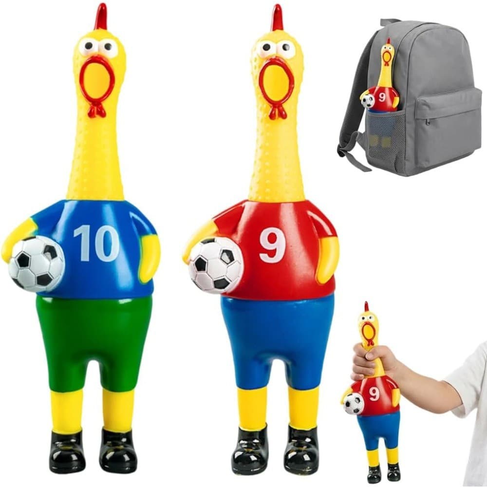 Bola de Futebol de Borracha Engraçada com Som de Galinha Gritando, Brinquedo Anti-stress para Fãs de Esportes, Crianças